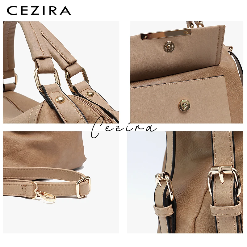 CEZIRA Boston сумка для девушек искусственная кожа женские сумки передний карман модная сумка на молнии с ремешком женская сумка-портфель