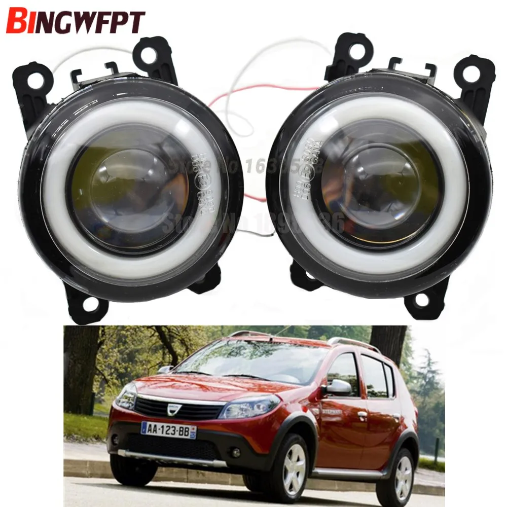 

2pcs/pair (Left+Right) Angel Eye Fog Lamps LED Lights for Renault Duster For Dacia Logan Sandero 2004-2015