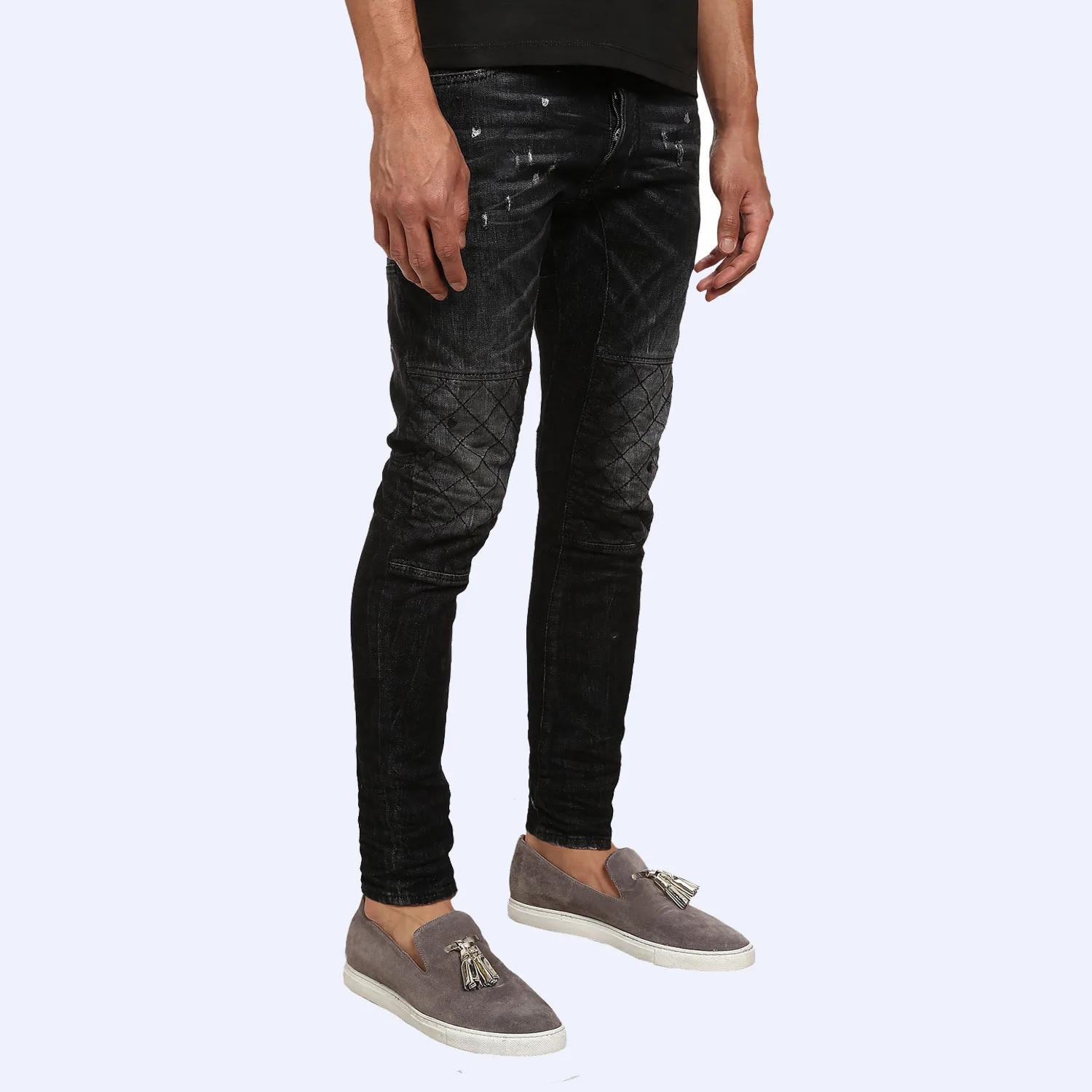 Мужские облегающие джинсы sT0279 дизайнерские байкерские на кнопках|biker jeans|biker jeans