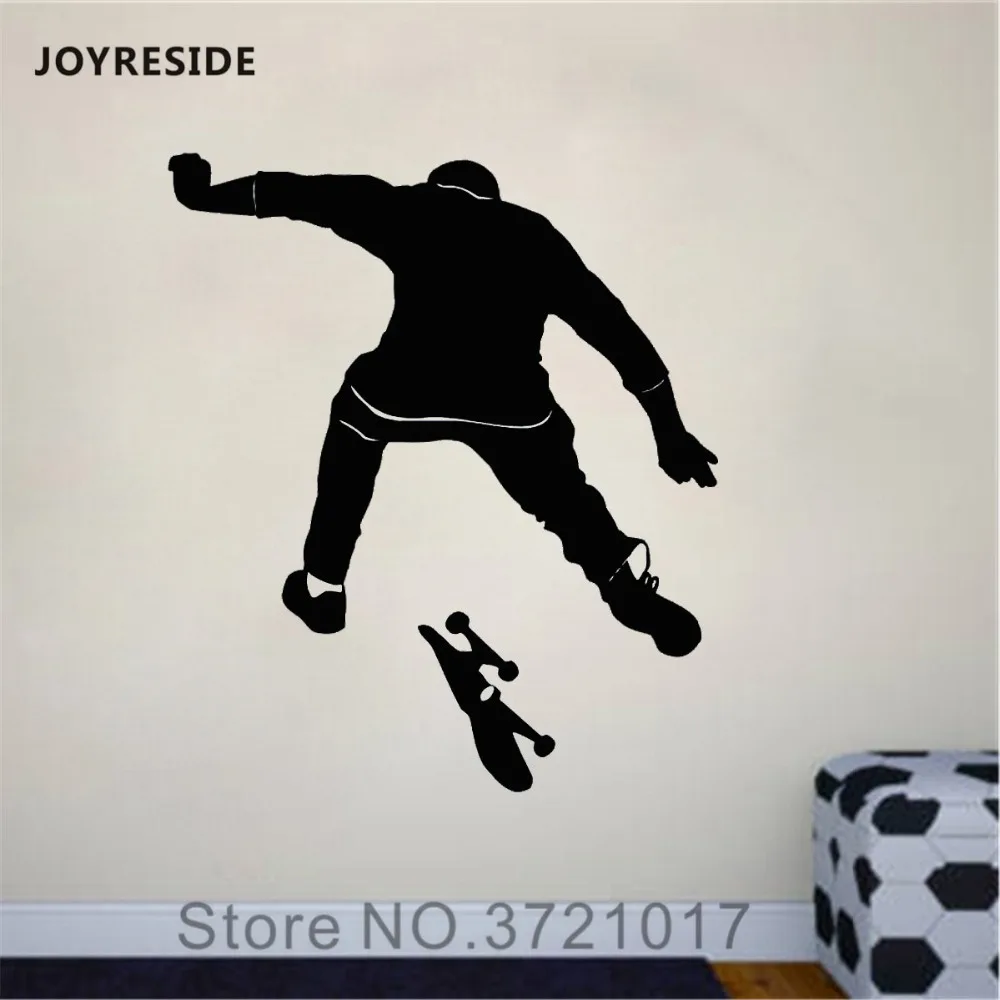 Joysebe скейтбордист настенные спортивные наклейки виниловые для интерьера спальни