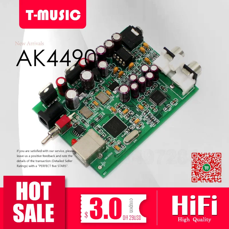 Новый XMOS U8 + AK4490 USB DAC декодер звуковая карта выход для наушников|Усилители