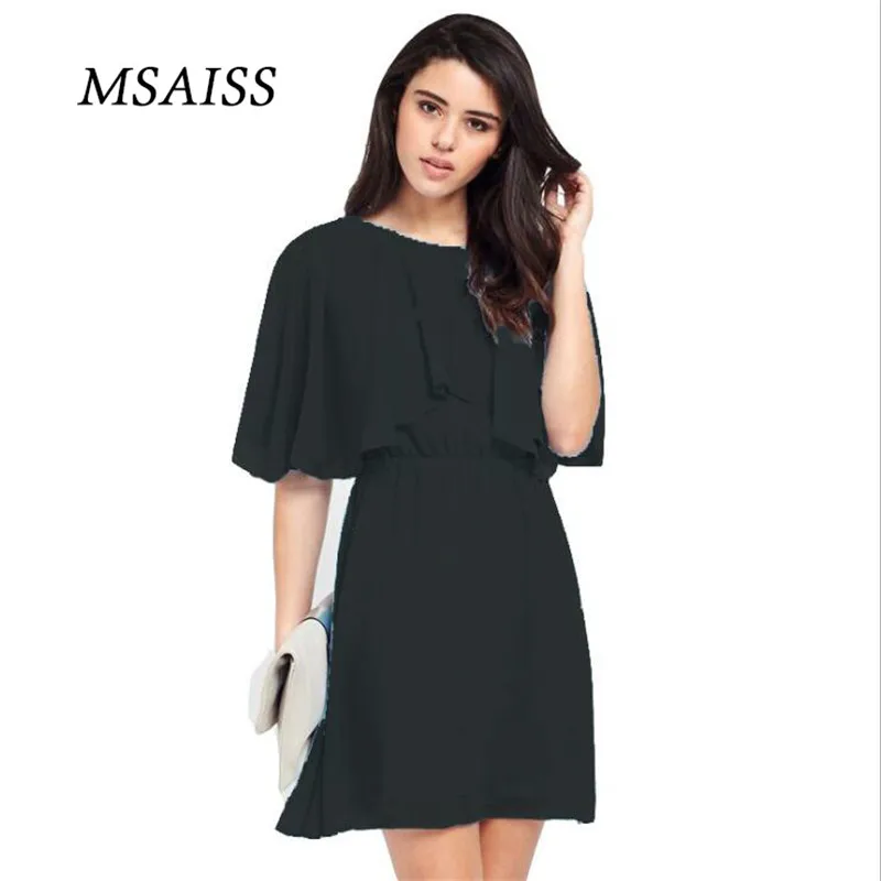 MSAISS женское летнее платье 2017 черные вечерние платья шифоновое Cote vestido de festa 4XL 5XL 6XL