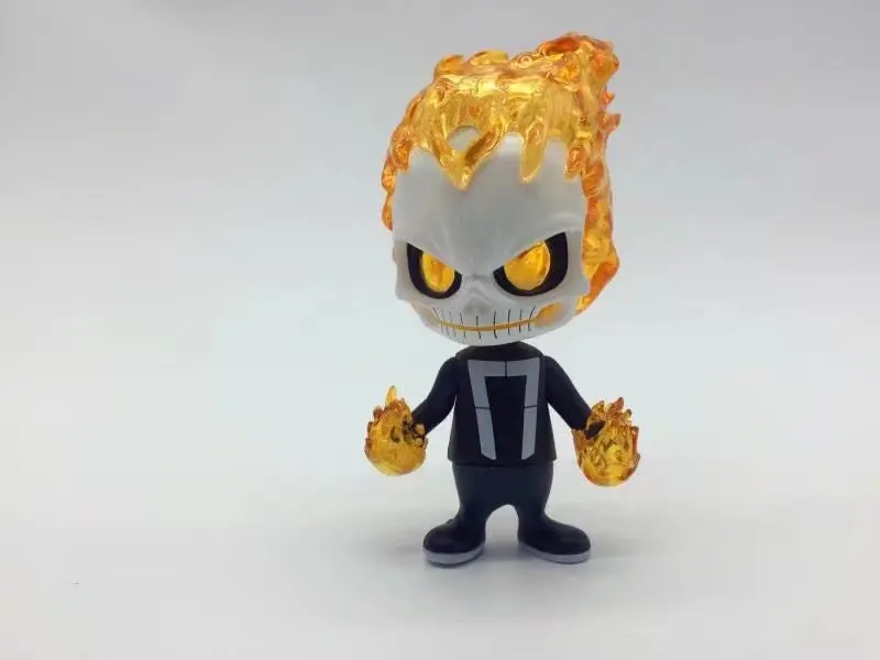 Белый ALEN Ghost Rider Bobble Head куклы из ПВХ фигура Коллекционная модель игрушки 12 см 2 стиля - Цвет: Белый