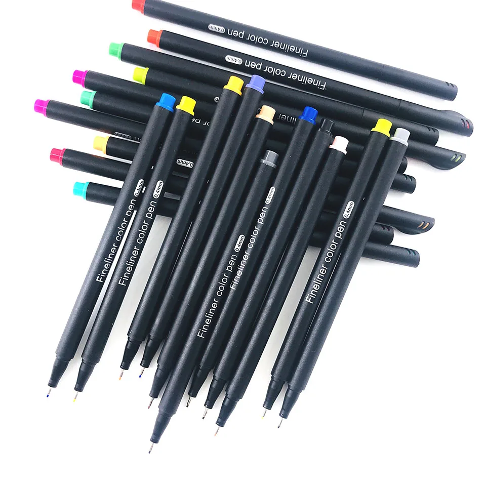 24 шт. цветная 0 4 мм Волоконная маркерная ручка Fineliners маркеры Эскиз Рисование