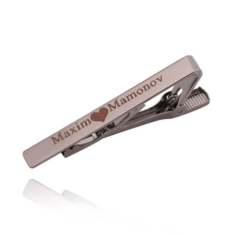 black customize Классический Модный зажим для галстука под заказ для мужчин Высокое качество Медь Повседневный стиль зажим для галстука подарки для мужчин воротник остается Свадебные украшения - Окраска металла: black customize