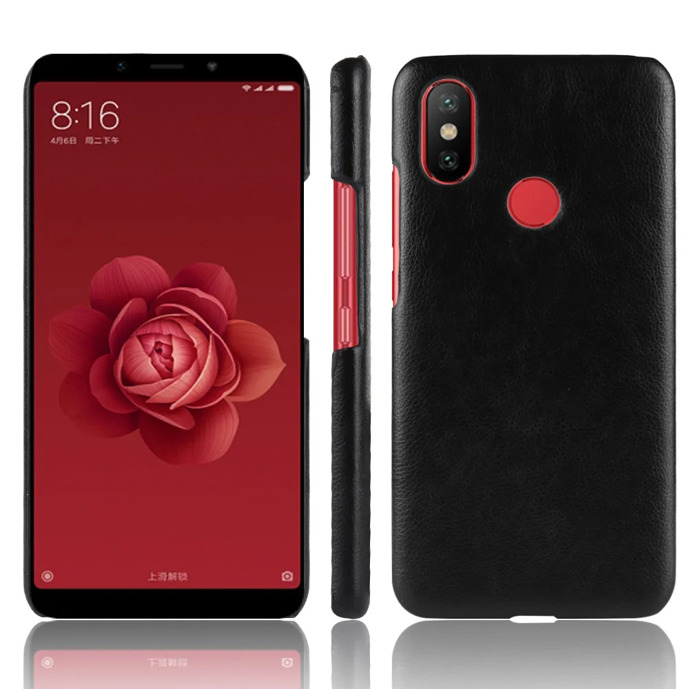 Litchi ретро кожаный чехол для XiaoMi 6X A2 кожного покрова ударопрочный жесткий корпус