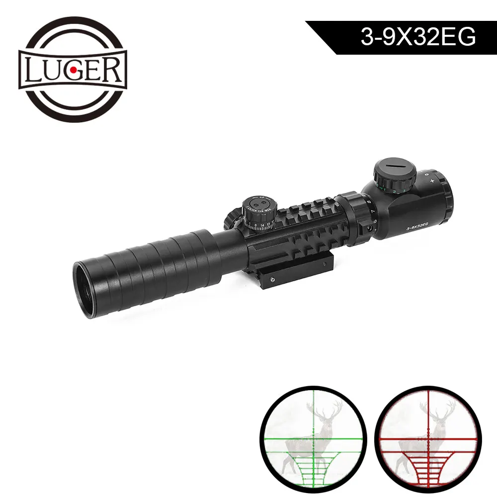 Охотничий прицел LUGER 3-9x32 EG оптический с красной и зеленой подсветкой тактический