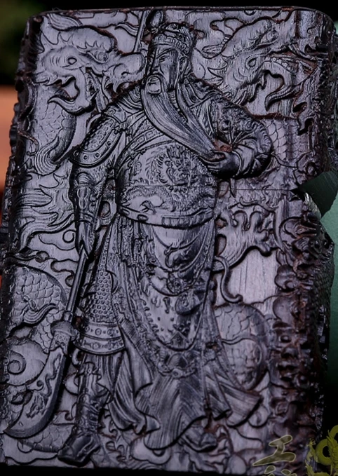 JNGF чистый ручной работы полностью резной Китай Искусство черный сандаловое