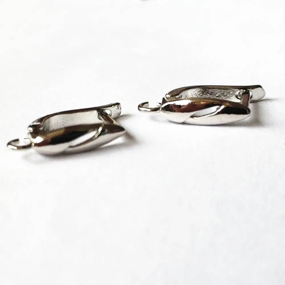 

10 PCS 16*18mm Rhodium U Shape Ear Hook Metal Copper Earring Hooks Ear Wire Lever Back Open Loop For Jewelry Making