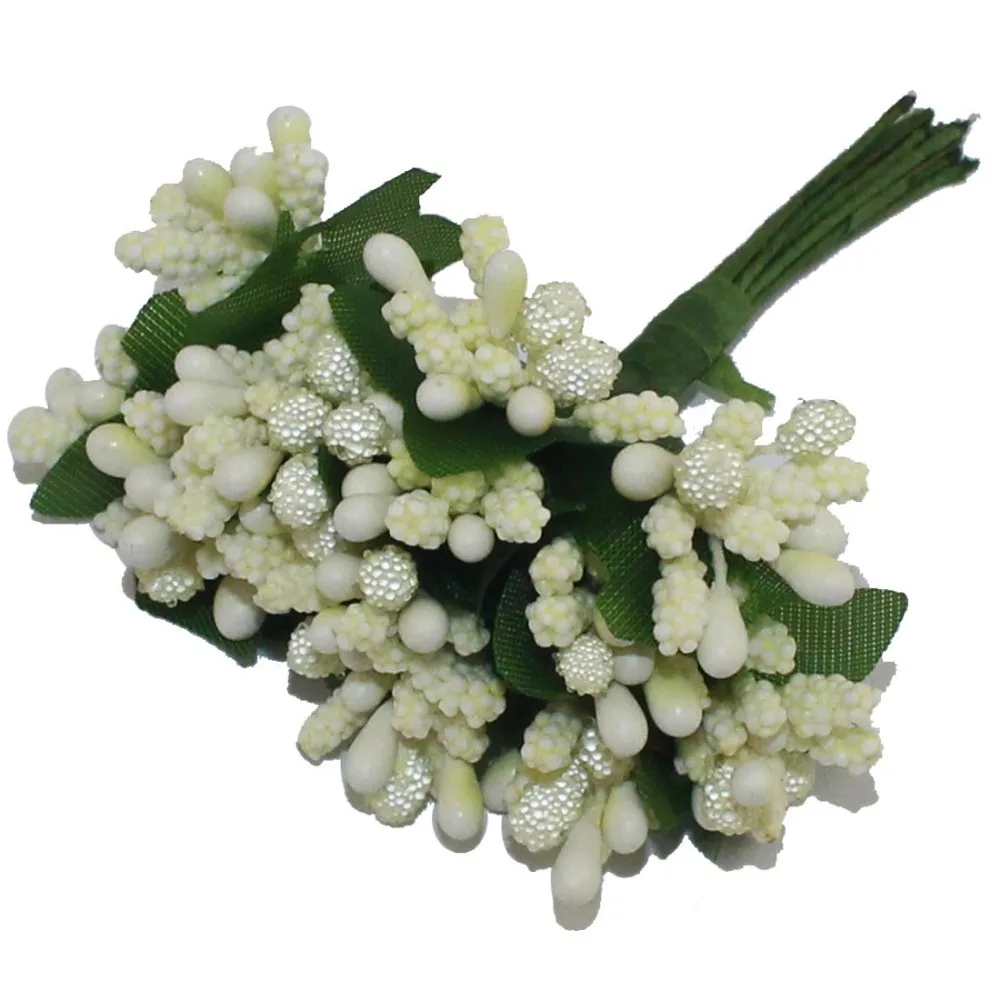 Многоцветный Скрапбукинг цветок листья 12 шт./лот декоративная ягода Stamen свадьба |