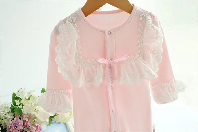 Розовый Детский Комбинезон Принцесса для Новорожденных на Весна Осень Улица