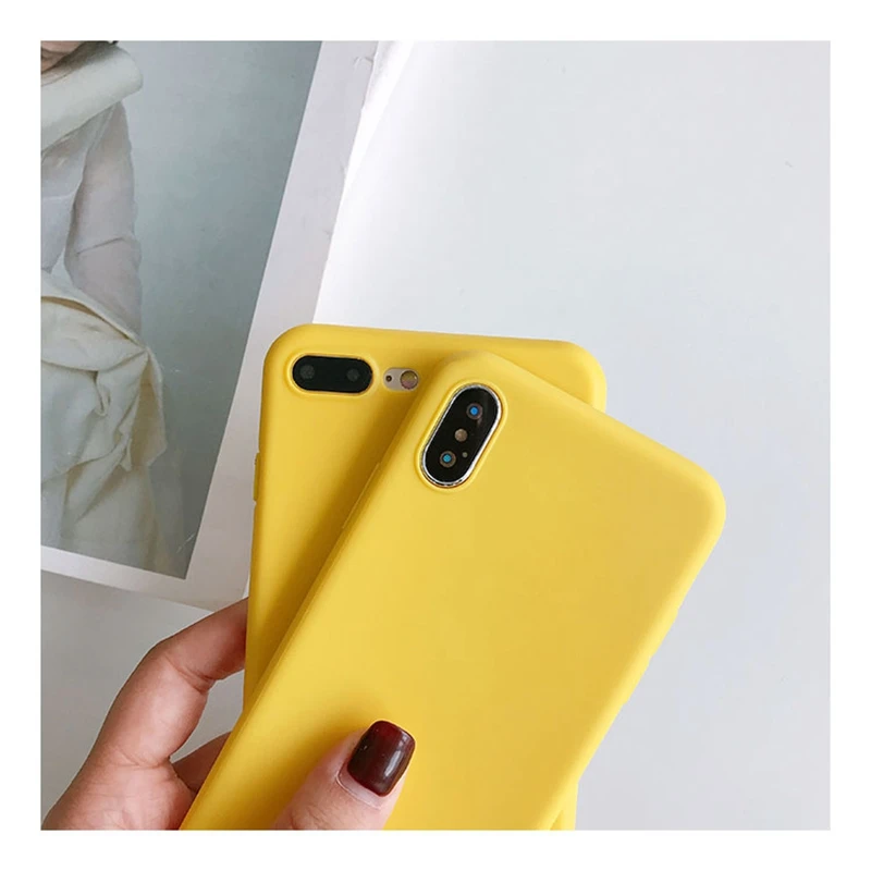 Lovebay лимонно-желтый цвет модный чехол для телефона s для iphone XS Max XR X 5 5S SE 6 6S 7 8 Plus мягкая задняя крышка для iphone 7 Чехол