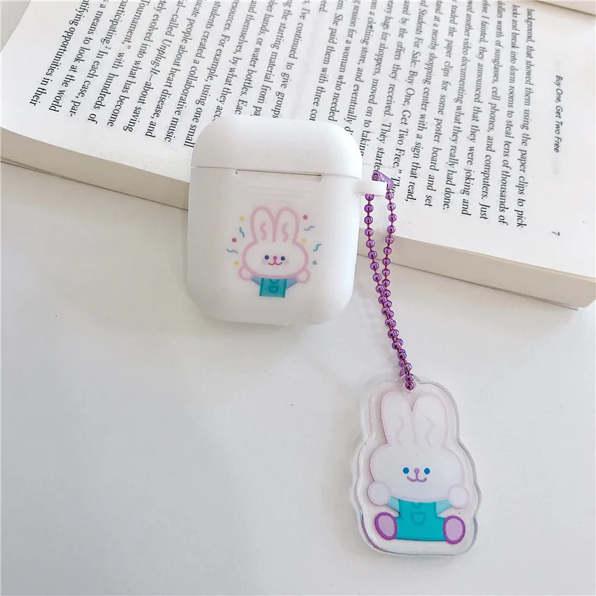 Чехол для наушников с Bluetooth для Airpods, милые аксессуары, защитный чехол-сумка, мягкий, роскошный, из ТПУ, сделай сам, животное для apple airpods 2 - Цвет: Темно-красный