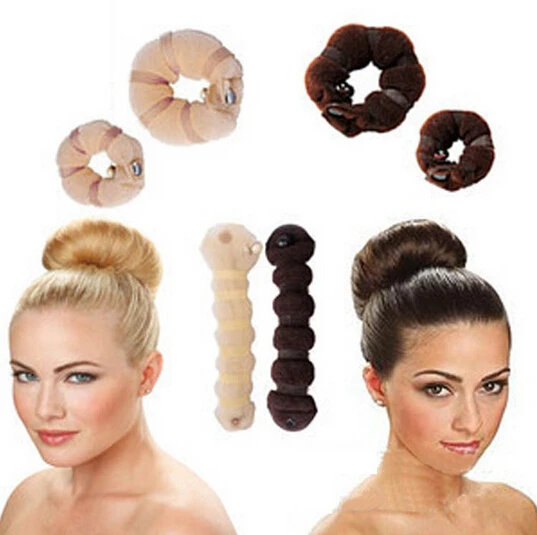 

2016 Newly Arrival 2pcs/ Set Different Sizes Elegant Magic Buns Hair Rope 3 Colors Hair Accessories A211-3