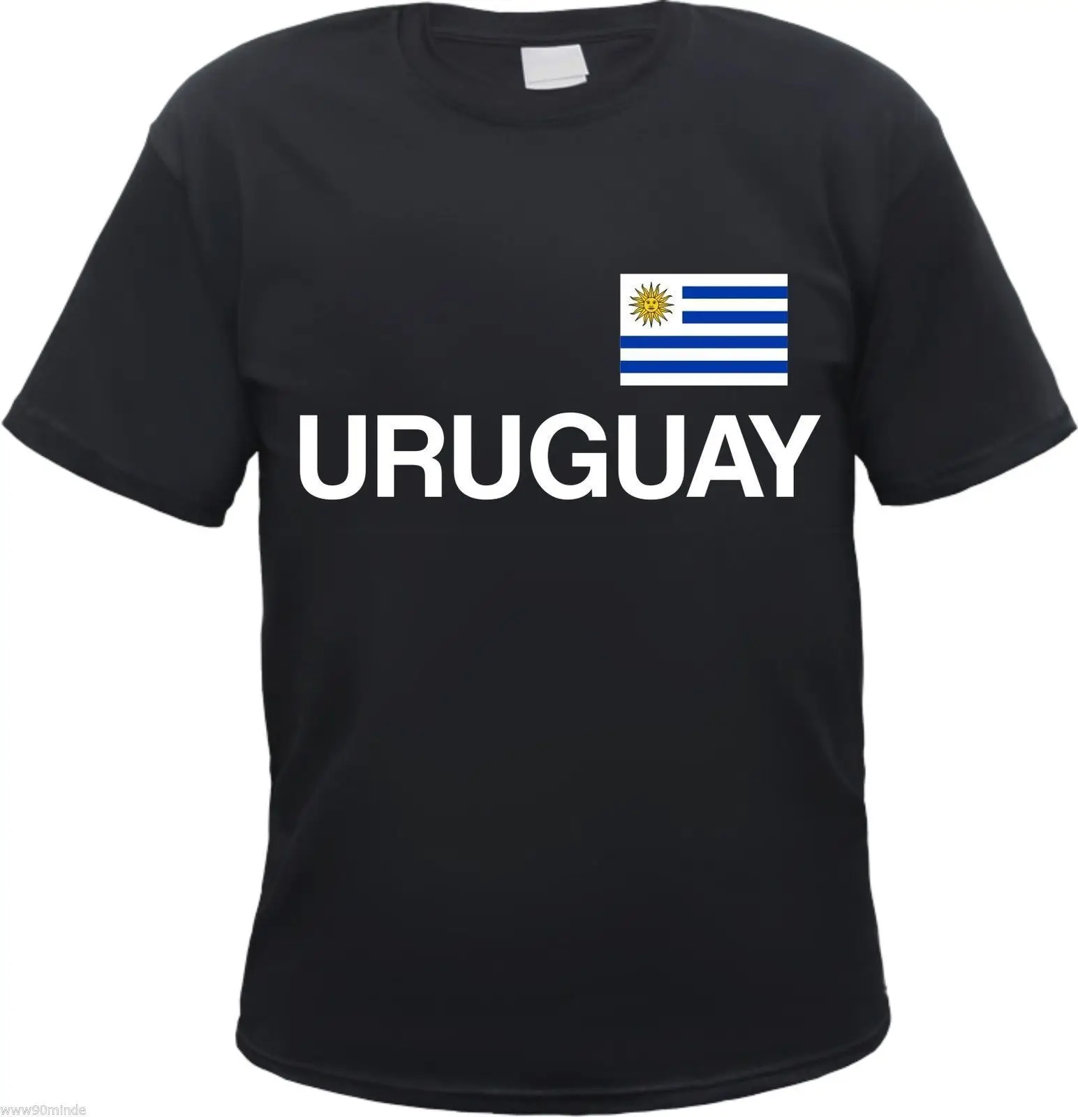 Футболка Uruguay-черный текст и флаг-от S до 3XL - Montevideo Южная Америка | Мужская одежда