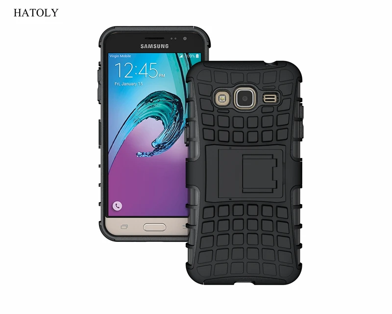 Чехол HATOLY для Samsung Galaxy J3 сверхпрочный армированный противоударный Гибридный