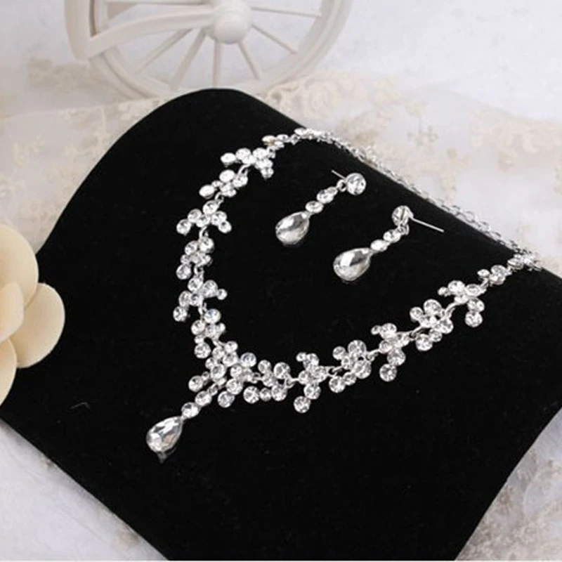Бисер Стразы Кристалл Свадебные Ювелирные наборы для девочек Серебро 925