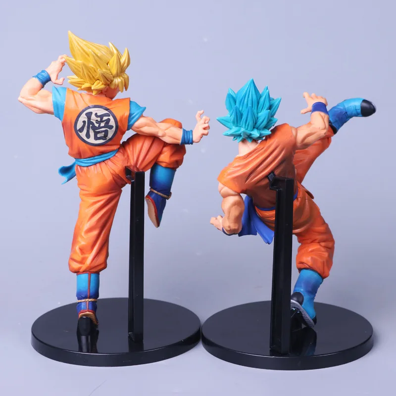 Houng Аниме Фигурка 20-24 см Драконий жемчуг Супер Saiyan Goku золото/Bule Hair ПВХ фигурка