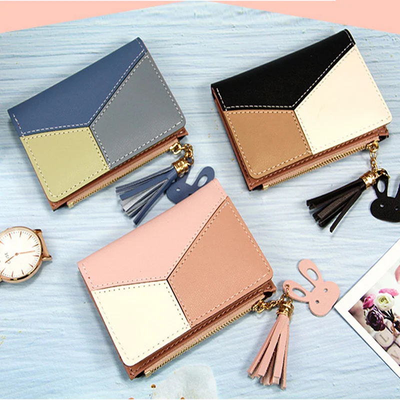 Короткий кошелек женские кошельки с кисточкой модный для монет держателем карт