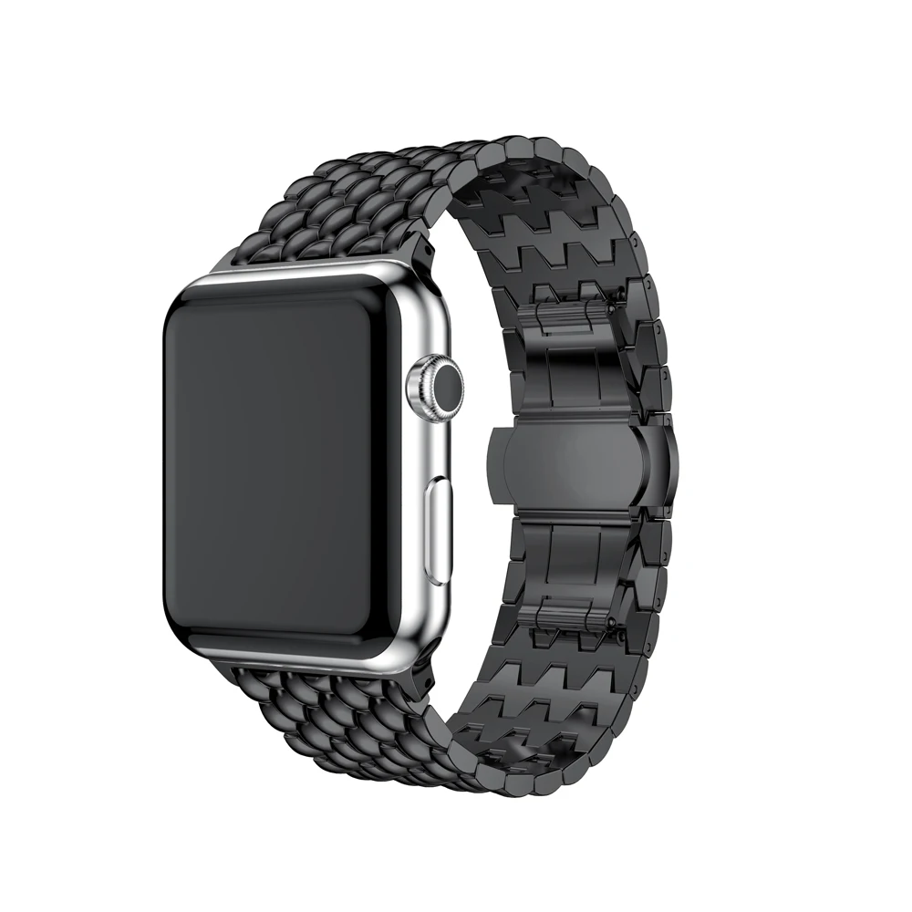 Роскошный ремешок из нержавеющей стали для apple watch band 44 мм 38 iwatch 42 40 correa браслет 4