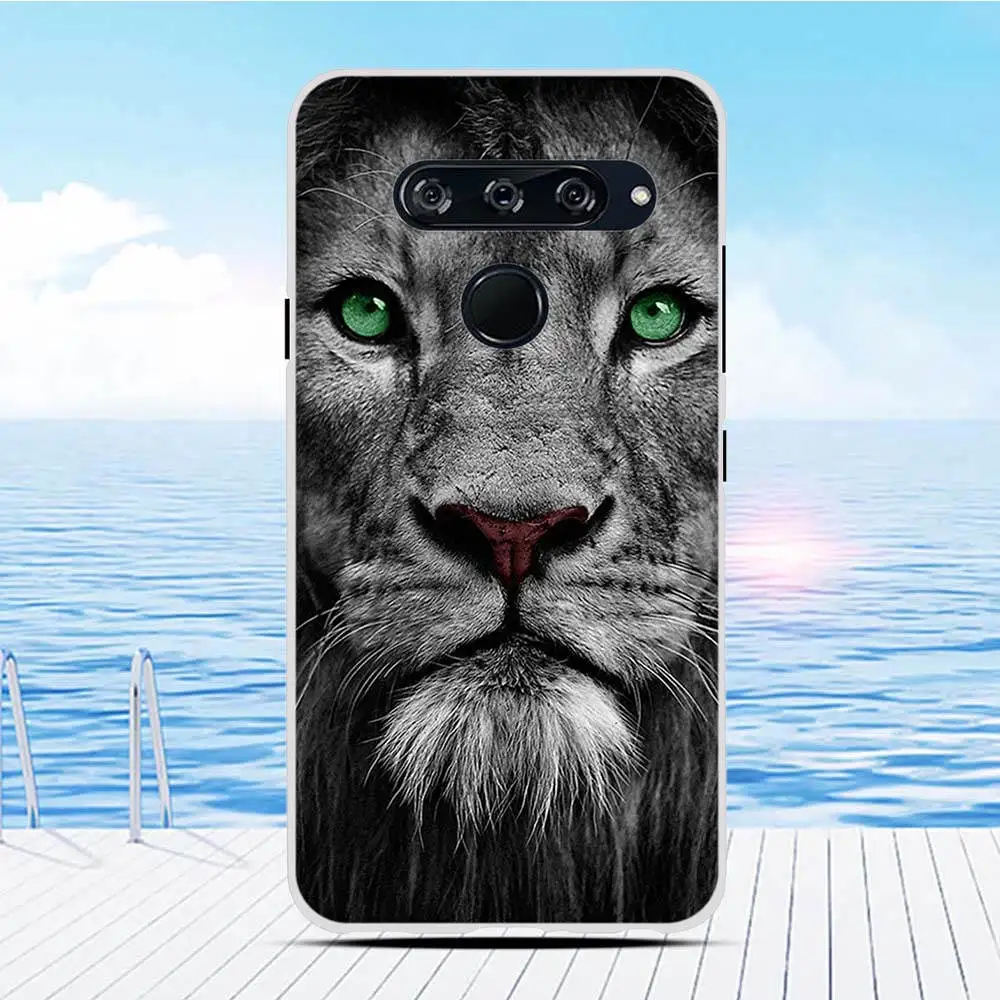Phone Case For LG V40 ThinQ Soft TPU Silicone Housing Bag Pattern Cover V40ThinQ V405 Coque 6.4&quot |