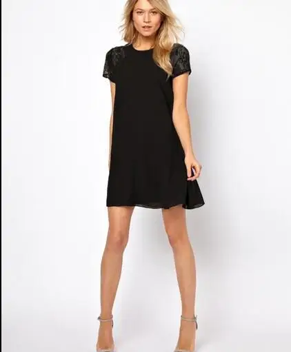 Женское летнее кружевное платье с коротким рукавом сексуальное Вечерние