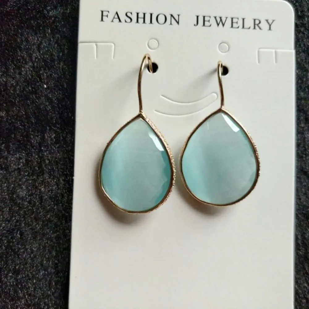 Модные женские серьги с камнями в виде кошачьих глаз оранжевого розового