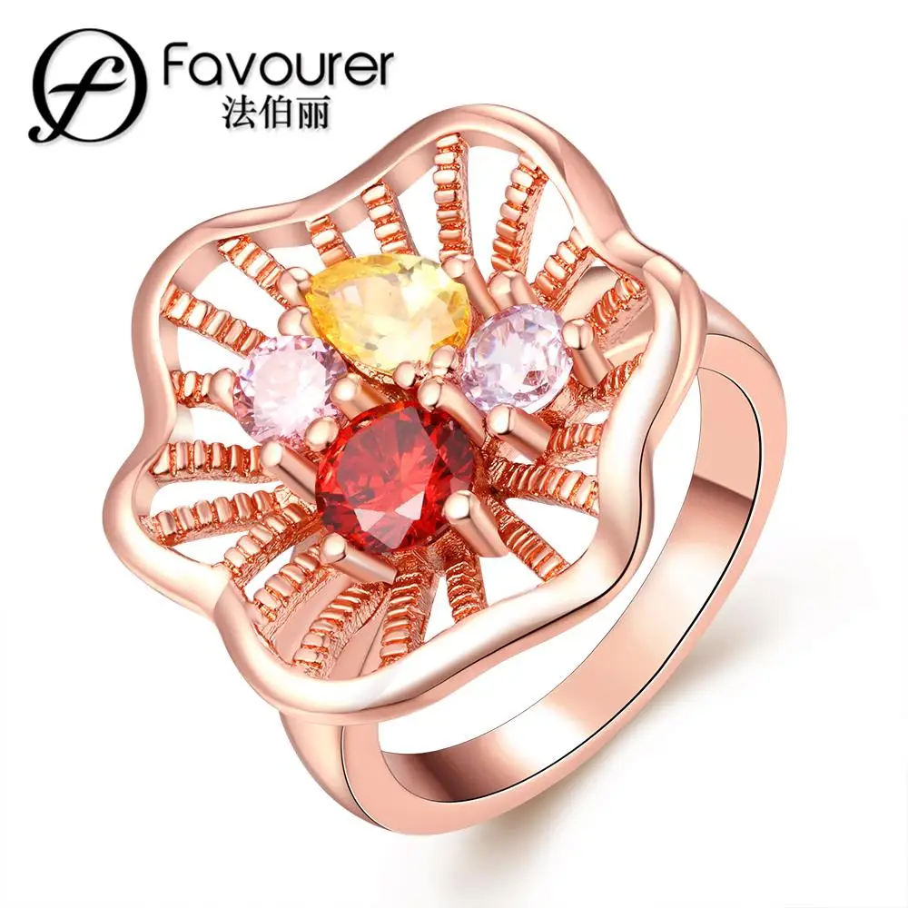 Кольца из белого/розового золота для женщин свадебные праздничные украшения