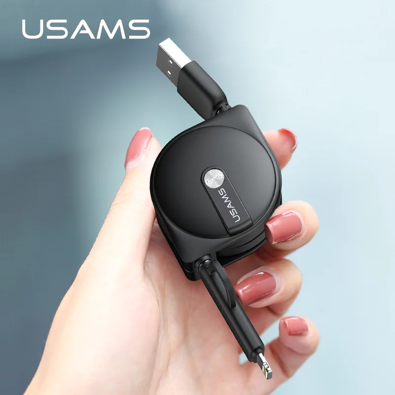 USAMS Выдвижной USB кабель для iphone к хранения дизайн портативный микро зарядное