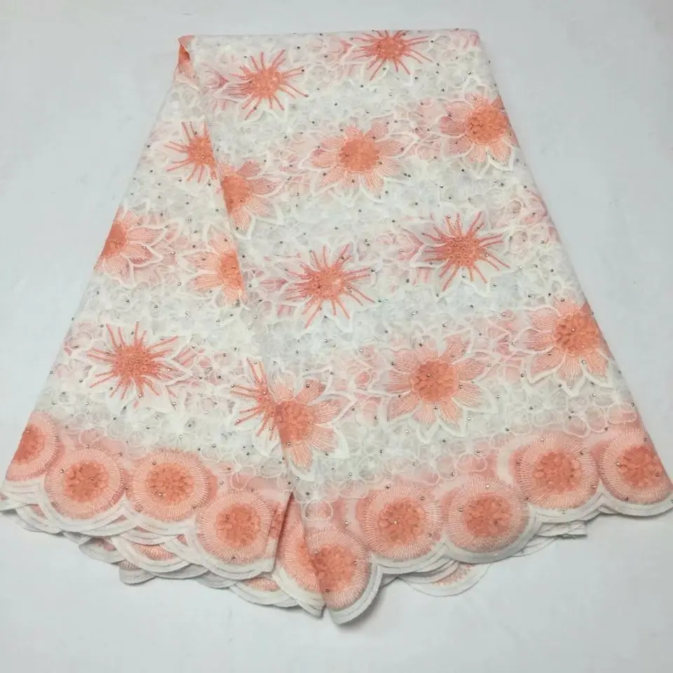 5 ярдов/шт. самая популярная белая африканская молочная шелковая кружевная