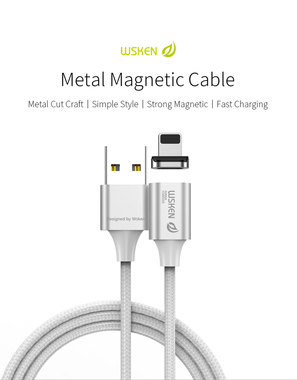 Магнитный зарядный кабель WSKEN X2 для iPhone, магнитный кабель usb type-C, кабель 3A, зарядное устройство, кабель Micro USB type-C, кабель USB C, провод, адаптер