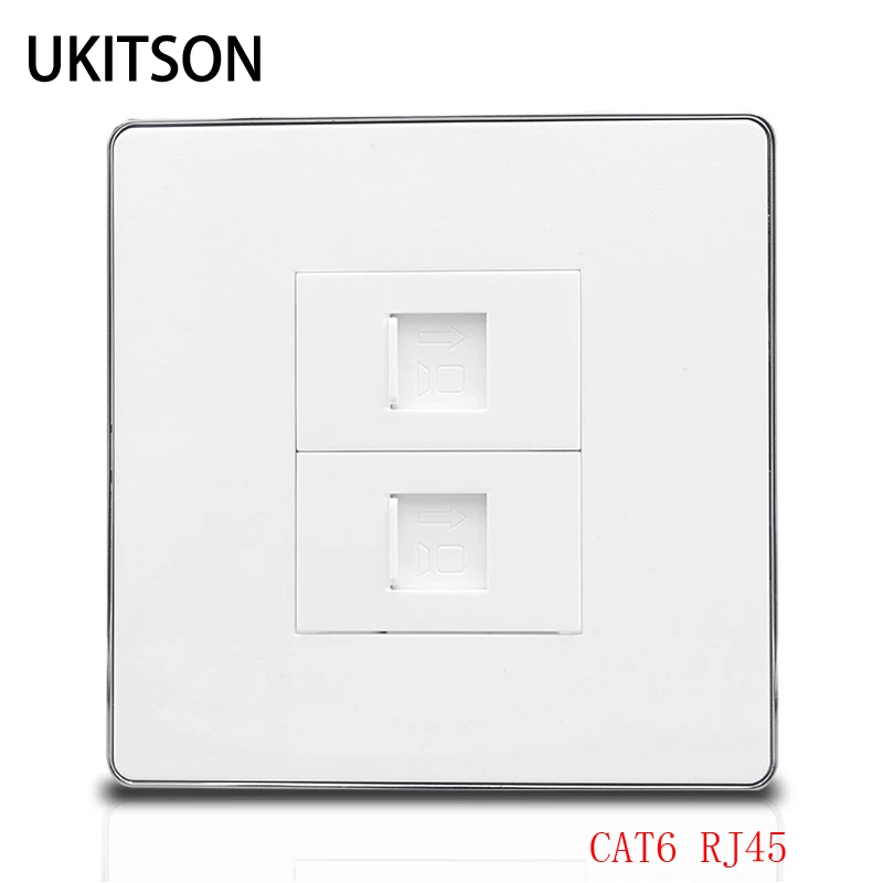 2 вилки CAT6 RJ45 разъем настенная панель две розетки сеть LAN для офиса дома интернет