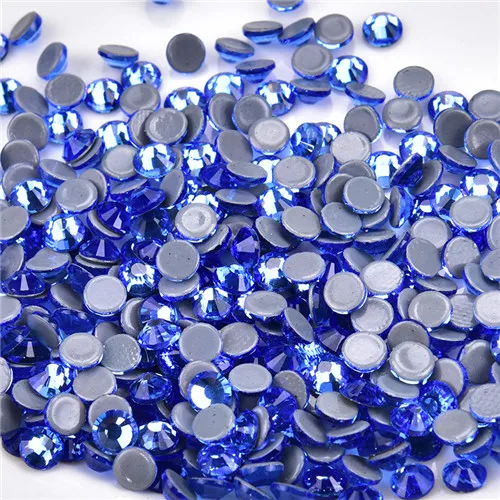 Blue color Высокое качество AAAAA дизайн ногтей аксессуары исправление страз SS6-SS30 Стекло Стразы Камень Кристаллы свадебное платье для ткань одежды - Цвет: Blue color
