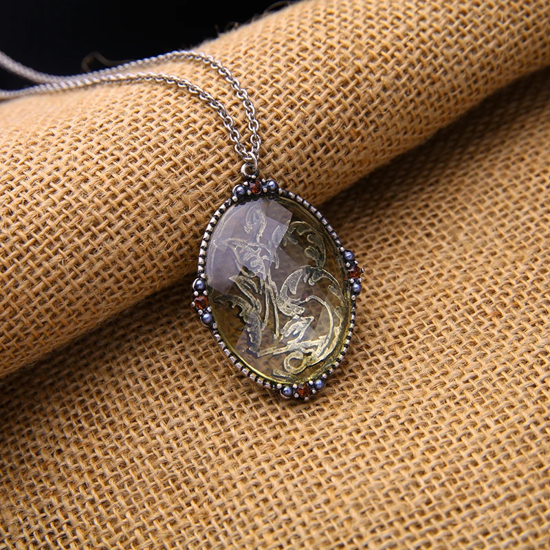 Женское Ожерелье в готическом стиле длинное ожерелье серебряного цвета античном