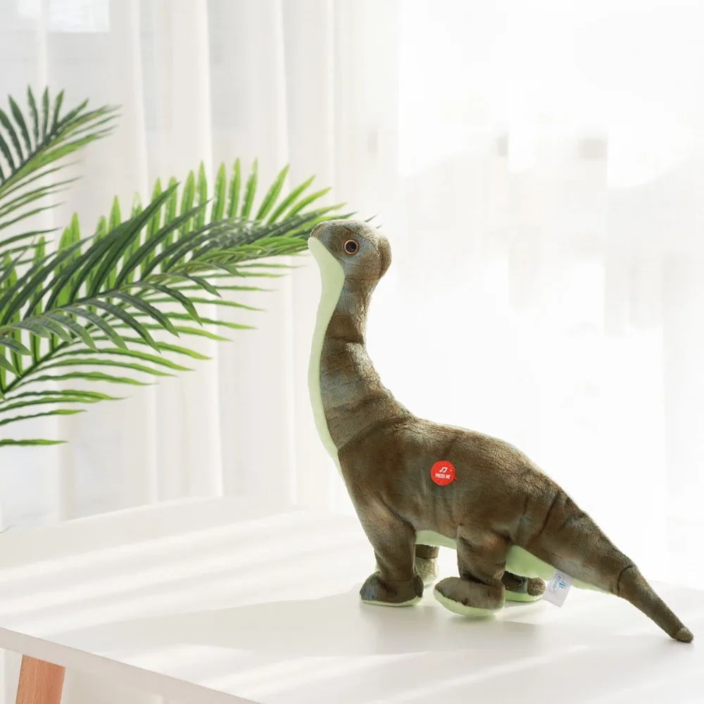

40 Cm Electric Sound & Walking Simulation Dinosaur Brontosaurus Plush Toy For Children Jurassic Park Dinosaur