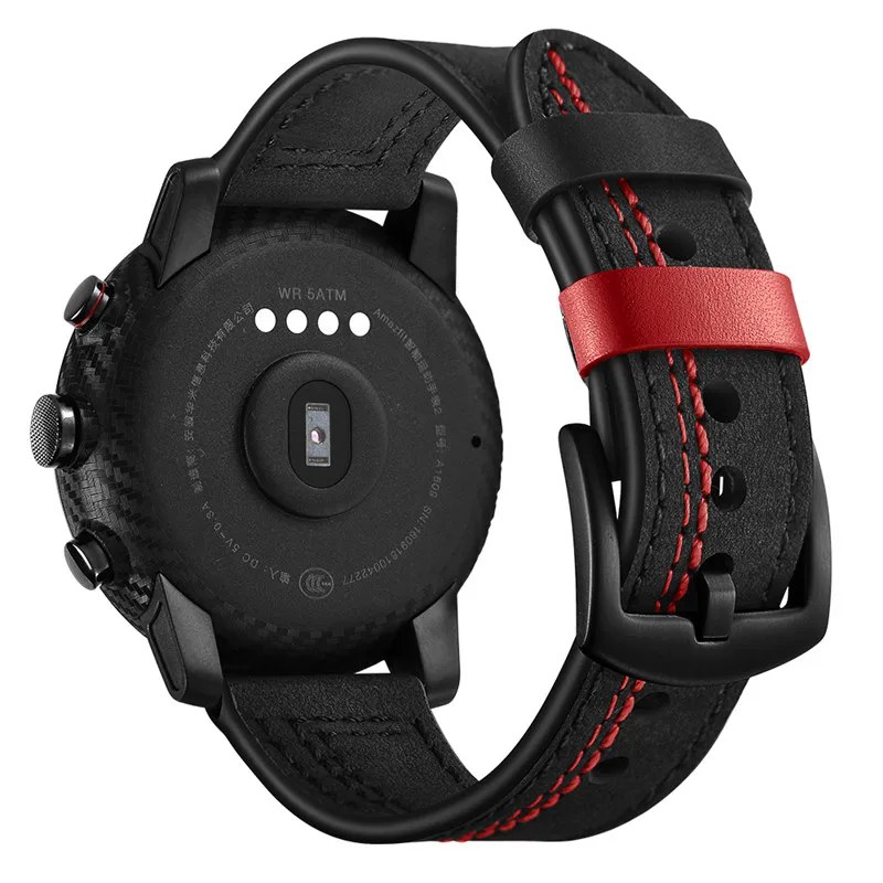 Для Xiaomi Huami Amazfit Pace ремешок кожаный Смарт-часы спортивные 22 мм ширина ремешка для amazfit stratos 2/Galaxy watch 46 мм/moto 360