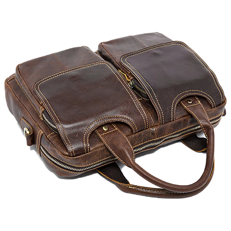 Мужская сумка-портфель из натуральной кожи мужская сумка-мессенджер кожаная