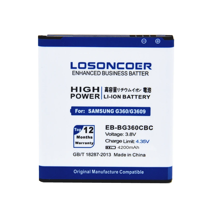 LOSONCOER 4200 мАч EB BG360CBC аккумулятор для Samsung Galaxy Core Prime G360 G3608 G3606 G3609 J2 Win 2 Duos TV SM G360BT|battery