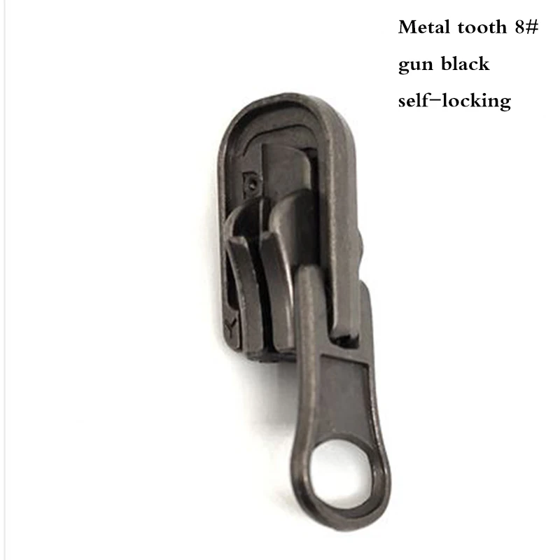 Metal gun black 8 3#, 5#, 8#10 шт./лот двухсторонняя вращающаяся направляющая, головка на молнии, двухсторонняя молния для одежды, металлическая нейлоновая резиновая молния, аксессуары - Цвет: Metal gun black 8