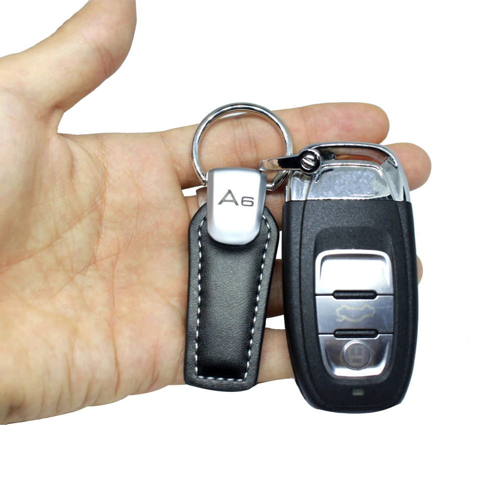 Кожаный брелок для ключей Audi A3 A4 A5 A6 A7 A8 B6 S3 S4 S5 RS Q3 Q5 Q7 Chaveiro автомобильный