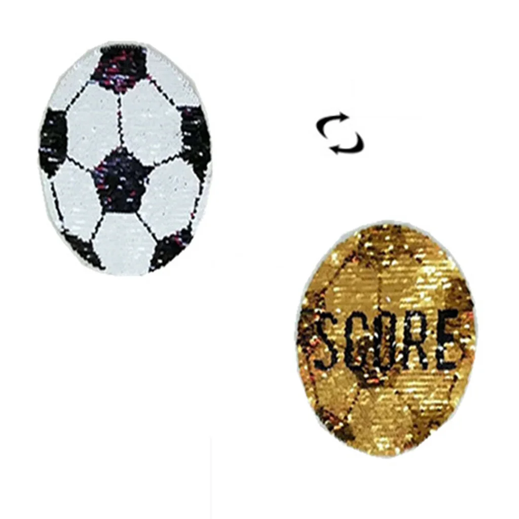 Reversible Football Sequins Patch Embroidery DIY Sew on Patches for Clothes T-shirt Jeans Clothing Bags | Дом и сад