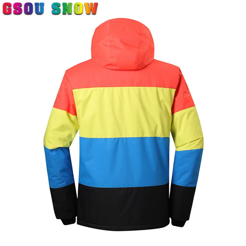 Gsou зимние лыжи куртка мужчины ватным тампоном Теплая Лыжная мне сноуборд