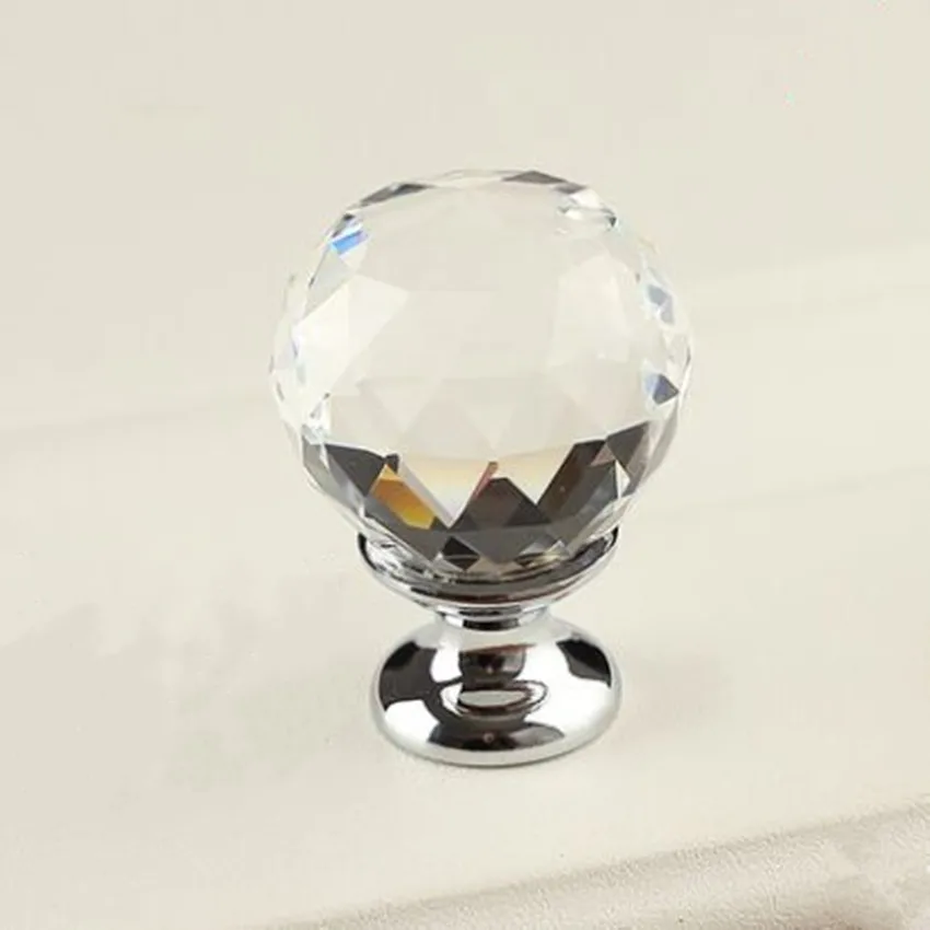Современная модная Роскошная стеклянная Хрустальная ручка для шкафа с
