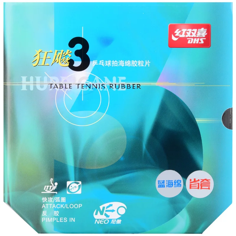 Новинка Dhs резиновая Нео ураган 3 для настольного тенниса голубая губка