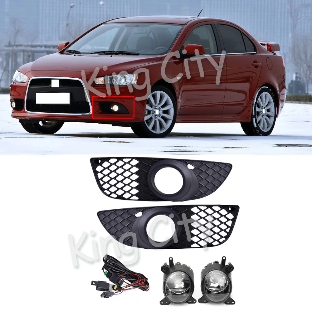 CAPQX для Mitsubishi Lancer EVO 2008-2012 передний бампер противотуманный светильник решетка крышка противотуманная фара рамка с жгутом