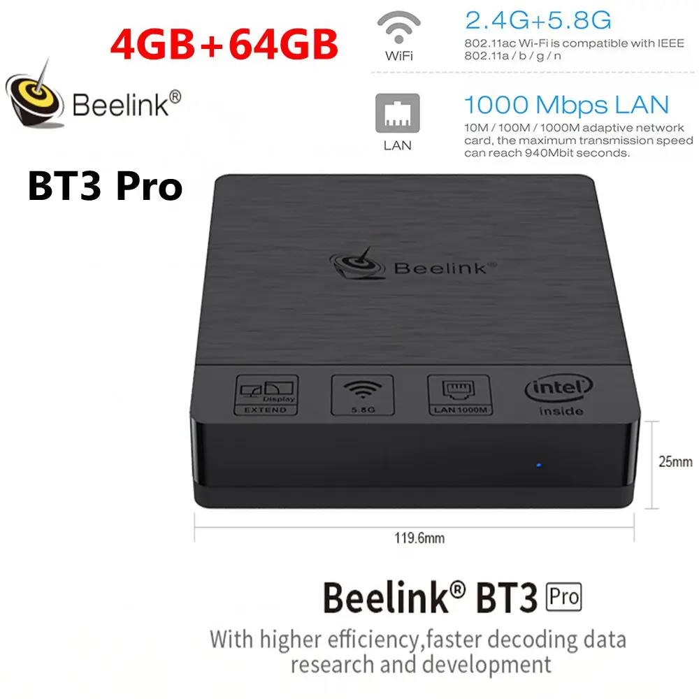 Beelink BT3 Pro мини ПК 2 4/5 8 ГГц WiFi Bluetooth 4 0 Ethernet 1000 Мбит/с|ТВ-приставки и медиаплееры| |