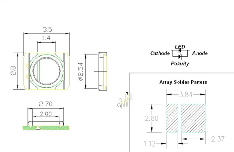 100 шт. ТВ Телевизор с подсветкой светодиодный 3030 SMD 3528 3535 7030 5630 высокая мощность холодный белый диод ТВ ПОДСВЕТКА супер яркий