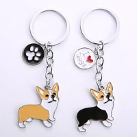 new cute welsh corgi dog key chain for women handbag pendant keychain key ring man car key holder charm jewelry i love dog gifts