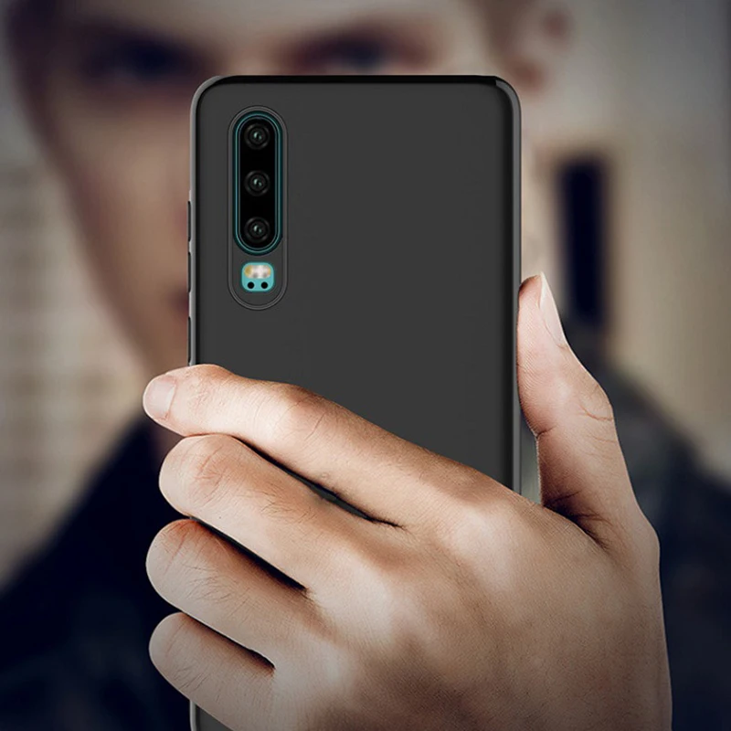Мягкий матовый Силиконовый чехол для Huawei P30 Pro со скрытым магнитным держателем