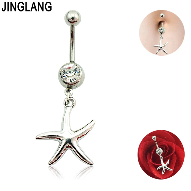 Женское модное кольцо на пупок украшение для пирсинга живота со звездой из
